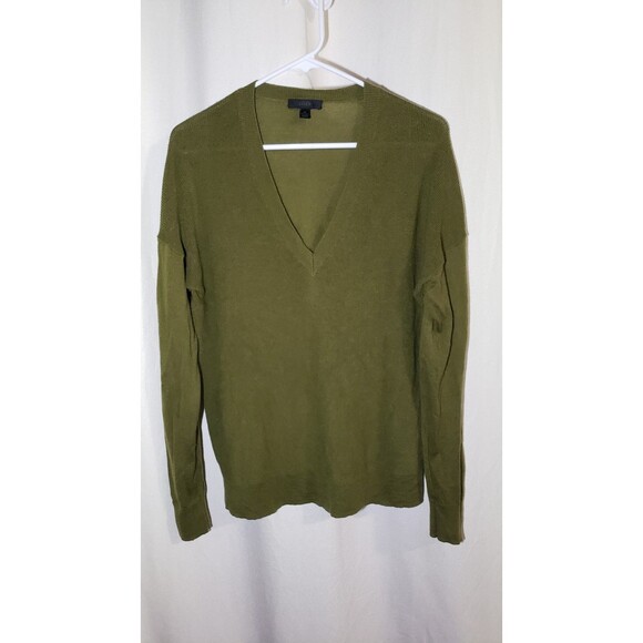 J. Crew Black Label Size Medium Merino Wool Blend Olive Green Pullover Sweater - Picture 3 of 11